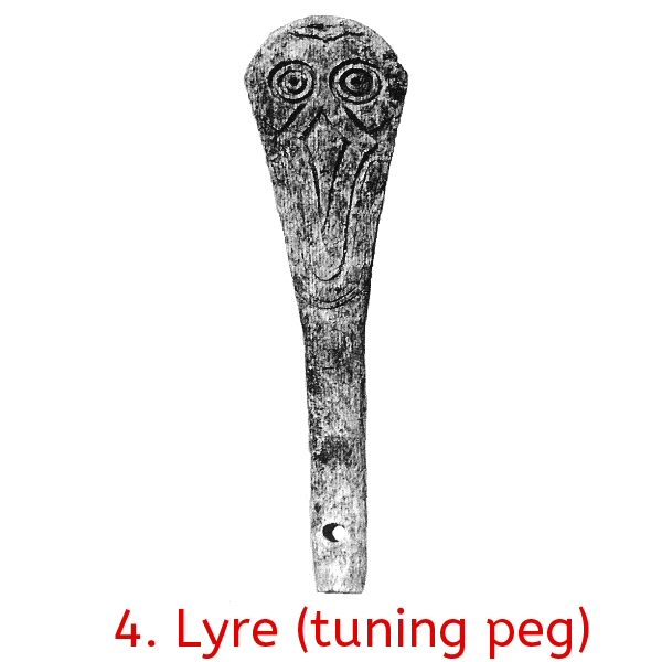 Yrsa's tuning key, a decorated bone tuning peg