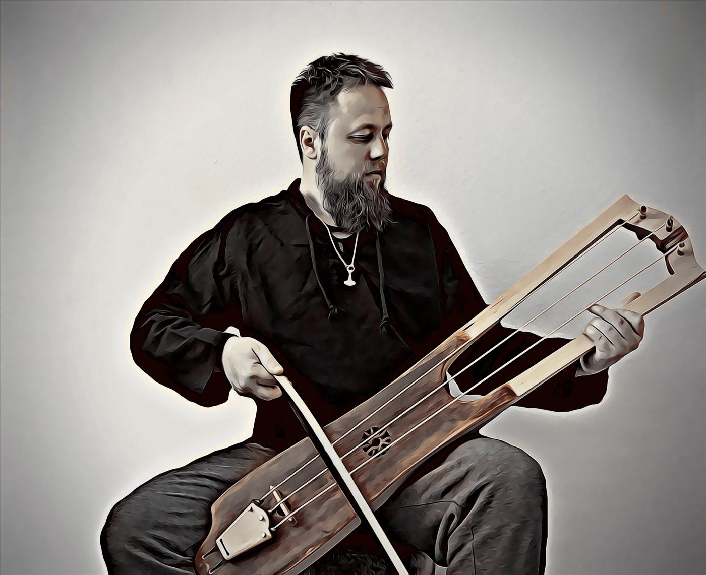 Danheim playing the tagelharpa